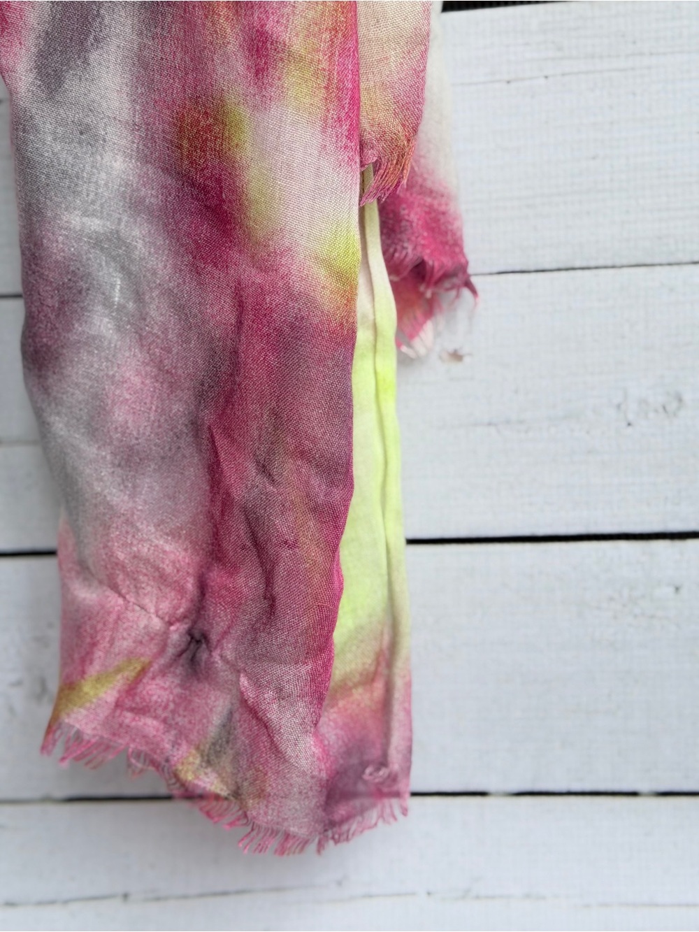 Lightweight Pink & Yellow Tie-Dye Scarf - Women's Wrap